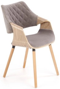 Scaun de sufragerie Partida (gri + stejar deschis). Promo -6%. 1008322