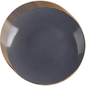 Orion Set de farfurii ceramice adânci Glaze gri 27cm, 6 buc.