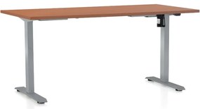Masa inaltime reglabila OfficeTech A, 160 x 80 cm, bază gri, cireașă