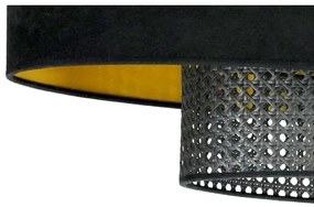 Lustră pe cablu Duolla DOUBLE OVAL RATTAN 2xE27/15W/230V negru/ratan