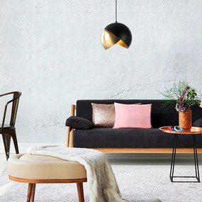 Lustră neagră/în culoarea bronz cu abajur din metal ø 30 cm Pacman – Opviq lights