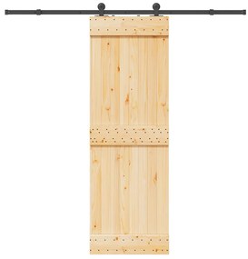 vidaXL Ușă glisantă cu set de feronerie 70x210 cm, lemn masiv de pin
