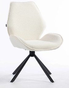 HR350 BAZĂ STEA Scaun Crem din Boucle Bază Neagră
