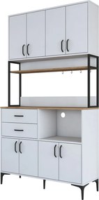 Dulap multifunctional, Hanah Home, JE180, 120x218.6x40 cm, Nuc/Alb