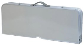 Masă camping pliabilă cu scaune, alb/crom