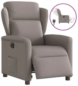 vidaXL Fotoliu rabatabil electric, gri taupe, material textil