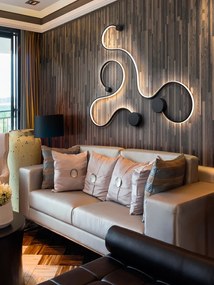 Aplica de perete LED design modern decorativ Grafos negru SV-227117