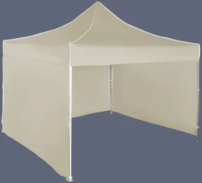 Pavilion de grădină 3x3m – din aluminiu, 3 pereţi laterali, Bej