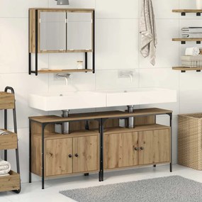 vidaXL Set de mobilă pentru baie 3 piese Stejar Artisan Lemn prelucrat