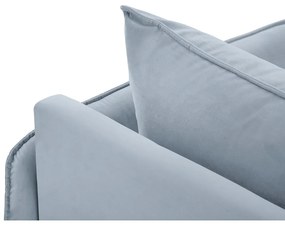 Șezlong albastru deschis cu tapițerie din catifea (cu colțar pe partea dreaptă) Vienna – Cosmopolitan Design