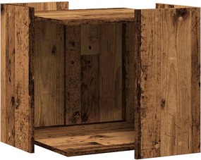 vidaXL Cutie litieră pisici lemn vechi 53x53x51 cm lemn prelucrat