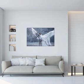 Tablou - Fata și unicorn (90x60 cm)