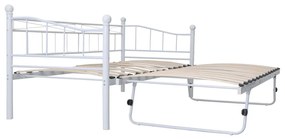285308 vidaXL Cadru de pat, alb, 180 x 200/90 x 200 cm, oțel
