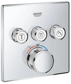 Baterie termostatata incastrata, cu 3 iesiri, crom