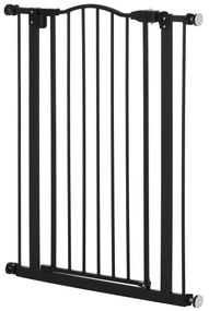 PawHut Barieră de securitate pentru câini extensibilă 74-80 cm închidere automată fixare cu presiune fără găurire negru | Aosom Romania