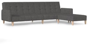 3080547 vidaXL Canapea extensibilă cu taburet, 2 locuri, gri închis, textil