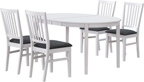 Scaun de dining din lemn de cauciuc cu șezut gri Rowico Wittaskar, alb