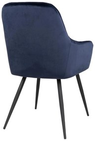 Set de scaune de sufragerie albastru închis cu cotiere 2 buc. tapițat Harbo – House Nordic