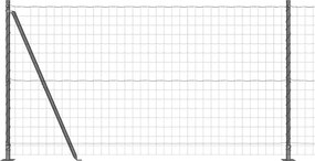 vidaXL Gard cu Stâlp Gri 1,2 x 25 m Oțel