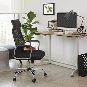 Scaun de birou ergonomic, metal / piele ecologica, negru, Songmics