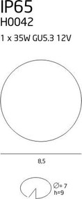 Spot incastrabil, alb, cu protectie IP65, diam.8,5cm, SWH H0042 MX