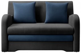 Canapea tapitata, extensibila, cu spatiu pentru depozitare, 130x85x103 cm, Ario, Eltap (Culoare: Gri inchis / Albastru marin)