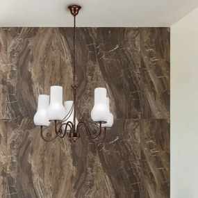 Lustră pe lanț Brilagi COTTAGE 5xE14/40W/230V maro/alb