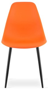 Set 4 scaune portocalii OSAKA cu picioare negre