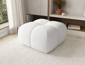 Puf Tapitat Covio 85x85x52 cm, alb Velvet – Paolli 01
