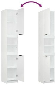 Dulap de baie, alb, 32x34x188,5 cm, lemn compozit Alb, 1