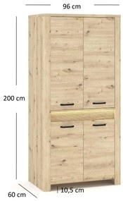 Dulap de haine Mindi (Stejar artisan). 1053054