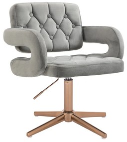HR8403CROSS Scaun Catifea Gray Bază Aurie