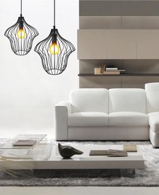 Lustra din fier galvanziat Capella neagra, un bec