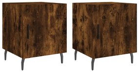 vidaXL Noptiere, 2 buc., stejar fumuriu, 40x40x50 cm, lemn compozit