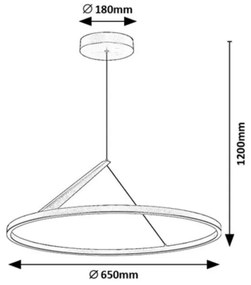 Lustra LED suspendata minimalista Renara negru auriu