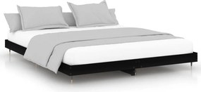 vidaXL Cadru de pat, negru, 200x200 cm, lemn prelucrat