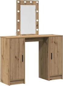 vidaXL Masă de Machiaj cu ușă Maro 102 x 33 x 135 cm Lemn compozit