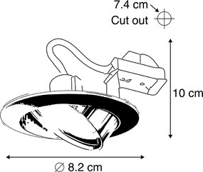 Spot încastrat inteligent negru, înclinabil, cu Wifi GU10 - Edu