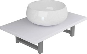 vidaXL Set mobilier de baie, 2 piese, alb, ceramică