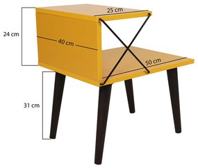 Măsuță de noptieră Cross Yellow