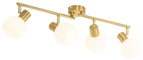 Spot luminos inteligent de tavan auriu cu sticlă opală 4 lumini reglabil incl. 4 Wifi P45 - Anouk