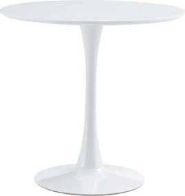 Masă dining, rundă, alb mat, diametru 80 cm, REVENTON NEW