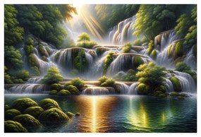 Tablou cascadă în pădure tropicală