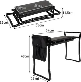 Scaun multifuncțional de grădină cu unelte Gardlov - 60x50x27 cm