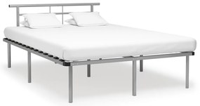 vidaXL Cadru de pat fără saltea, gri, 140 x 200 cm, metal