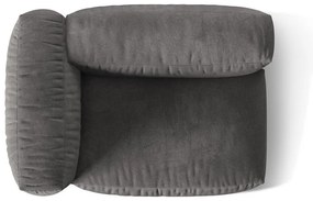 Modul pentru canapea modulară gri cu tapițerie din catifea (cu colț pe partea stângă) Martina – Micadoni