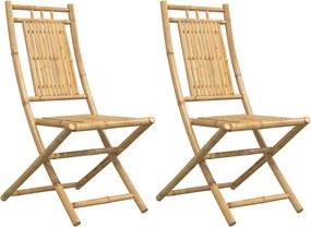 vidaXL Scaune de grădină pliabile, 2 buc., 46x66x99 cm, bambus