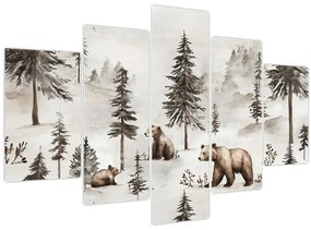 Tablou - Pădure cu Urși (150x105 cm)