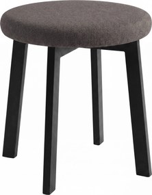 MAZZONI EXPORT Taburet rotund ZOI Bej Taupe (Storm 26) / cadru din stejar negru