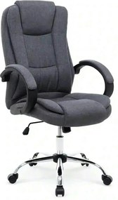 Scaun birou RELAX 2, gri inchis/crom, stofa clasica/metal, 64x75x110/1